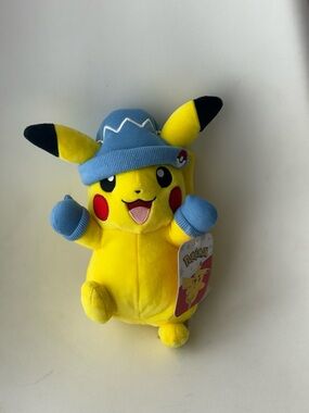 Pokemon 2022 Pikachu Blue Hat & Mittens 8” Stuffed Plush New With Tags